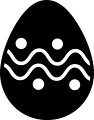 B&W easter egg icon in flat style.