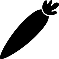 Carrot icon in black color.