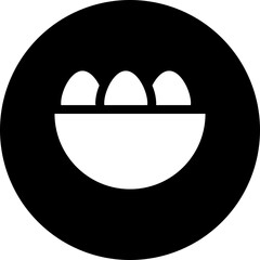 Eggs bowl glyph icon or symbol.