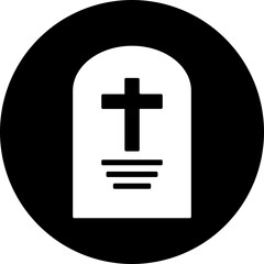Obraz premium B&W illustration of graveyard icon.