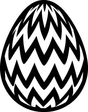 B&W illustration of easter egg icon.