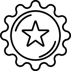 Star sticker or label icon in line art.