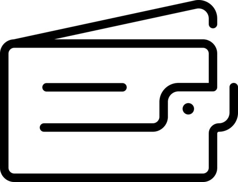 recommend clip art: Isolated wallet icon in line art.