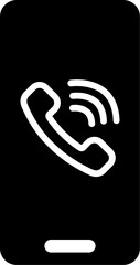 Incoming call in smartphone icon.