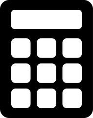 Flat style calculator icon in b&w color.