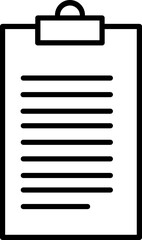 Line art clip board icon in flat style.