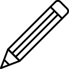Black line art illustration of Edit or Pencil icon.