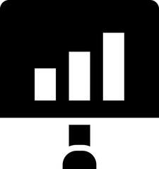 Glyph style bar chart flat icon.