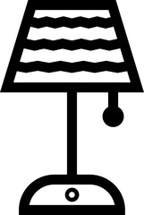 Table lamp icon or symbol in line art.