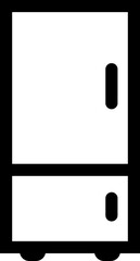 Line art illustration of refrigerator icon.