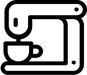 Vector illustration of coffee maker icon in line art.