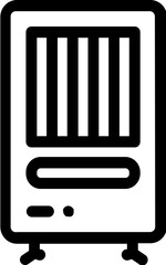 Flat air cooler icon in line art.