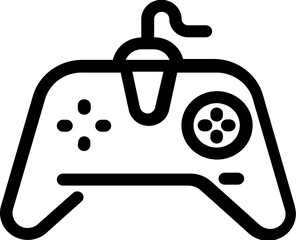 Game remote icon in line art.