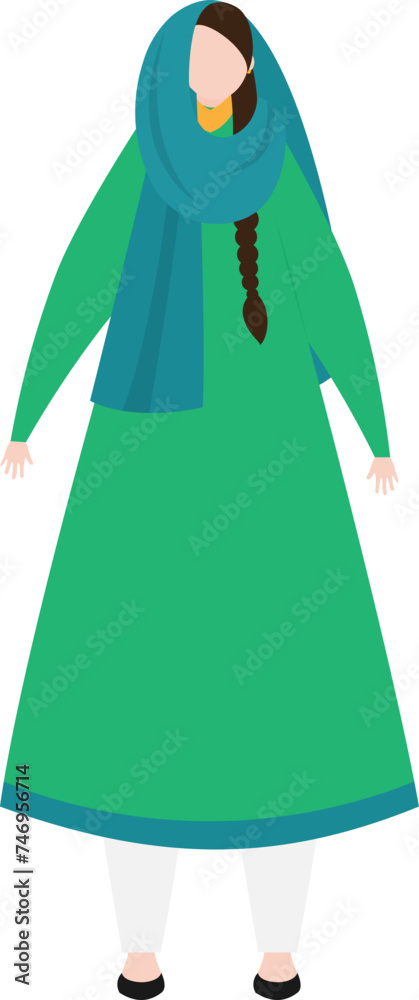 Sticker illustration of muslim women.