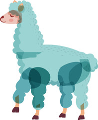 Sheep character standing on white background.