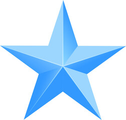 Obraz premium Sky blue star element on white background.