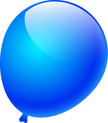Isolated blue color balloon element icon.