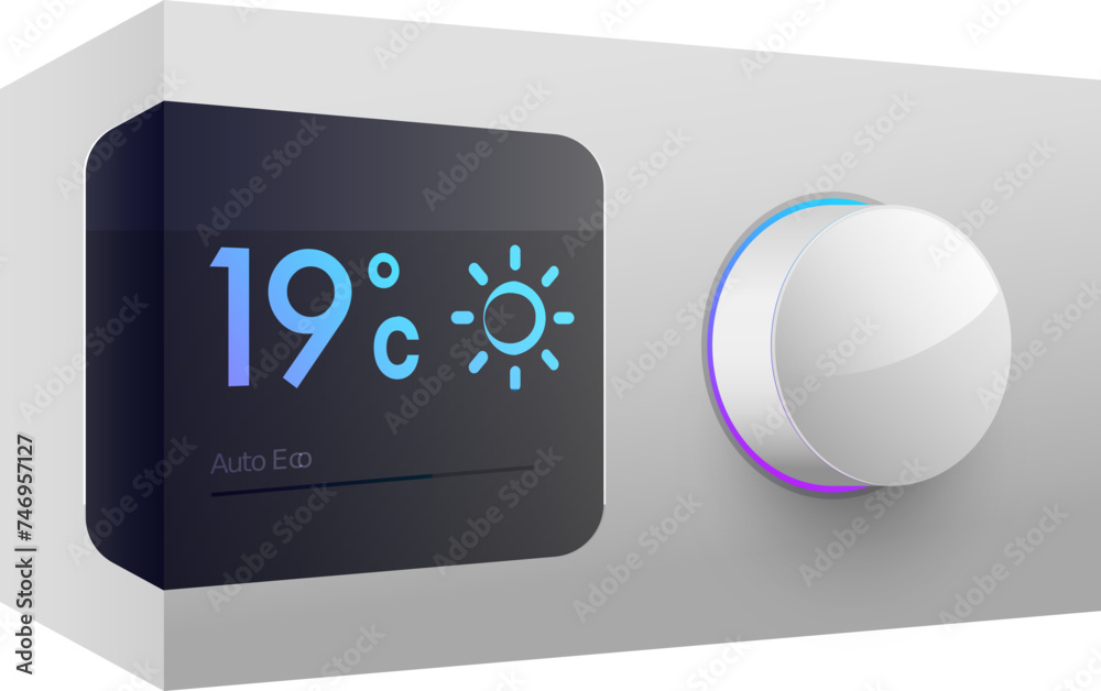 Canvas Prints realistic element of smart temperature controller for smart device concept.