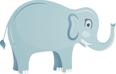 Vector illustration of elephant cartoon on white background.