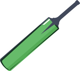 Flat style cricket bat on white background.