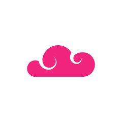 Flat style cloud element in pink color.