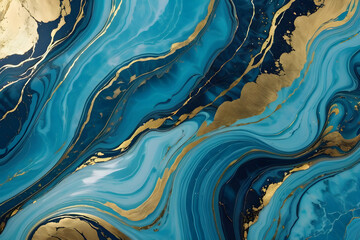 marble azure golden blue texture, luxury background, gemstone, material, abstract waves, shiny...