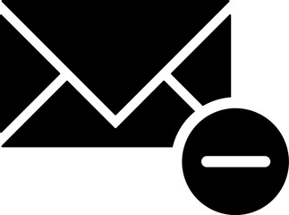 Flat illustration of remove mail icon.