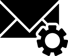 Electric mail setting icon in B&W color.