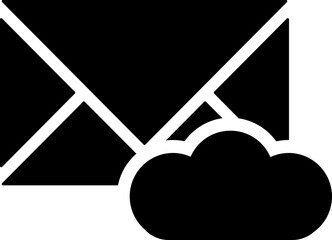 Cloud mail computing vector icon.