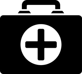 Illustration of first aid kit icon.