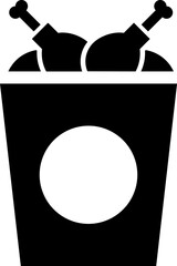 Chicken box icon in b&w color.