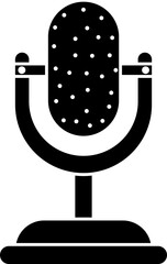 B&W microphone icon in glyph style.