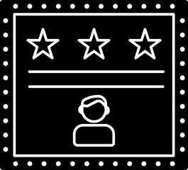 Customer review icon or symbol.