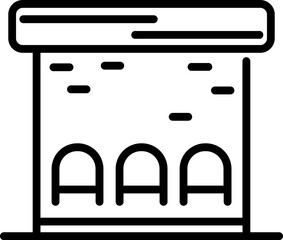 Bus stop icon in line art.