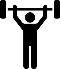Man doing weightlifting exercise icon. - obrazy, fototapety, plakaty