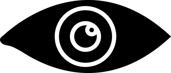 B&W illustration of eye sign or symbol.