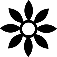 Illustration of Flower glyph icon in flat style.