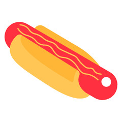 Hot dog on white background.