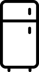 Line art illustration of refrigerator icon.
