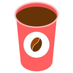 Isometric disposable coffee cup icon.