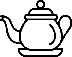 Illustration of kettle in thin line art.