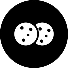 B&W illustration of cookies icon.