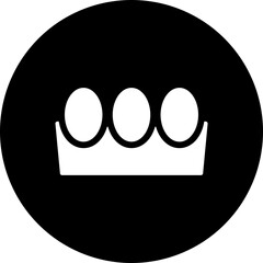 Glyph eggs tray icon in flat style.