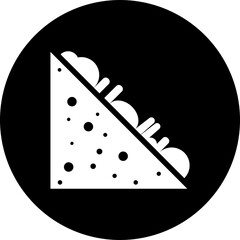 B&W sandwich icon in flat style.
