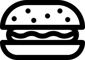 Burger icon in thin line art.