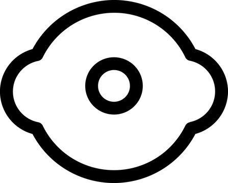 recommend clip art: Omelette or fried egg icon in black line art.