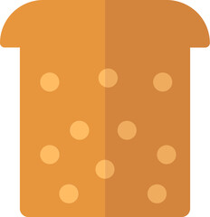 Brown bread slice icon on white background.