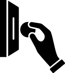 Insert coin icon in b&w color.