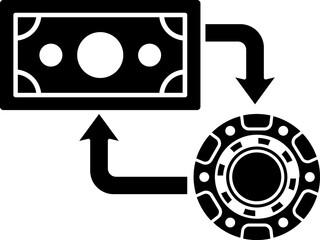 Exchange icon in b&w color.