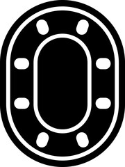 Poker table icon in b&w color.